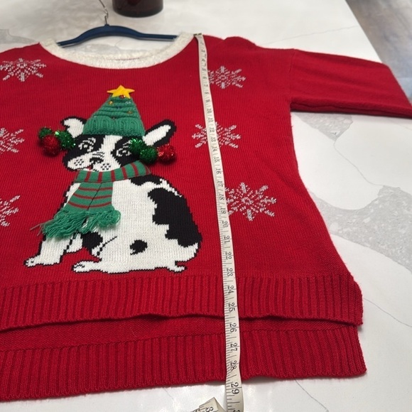 33 Degrees Ugly Christmas Sweater french bulldog women's size XL - Picture 7 of 7